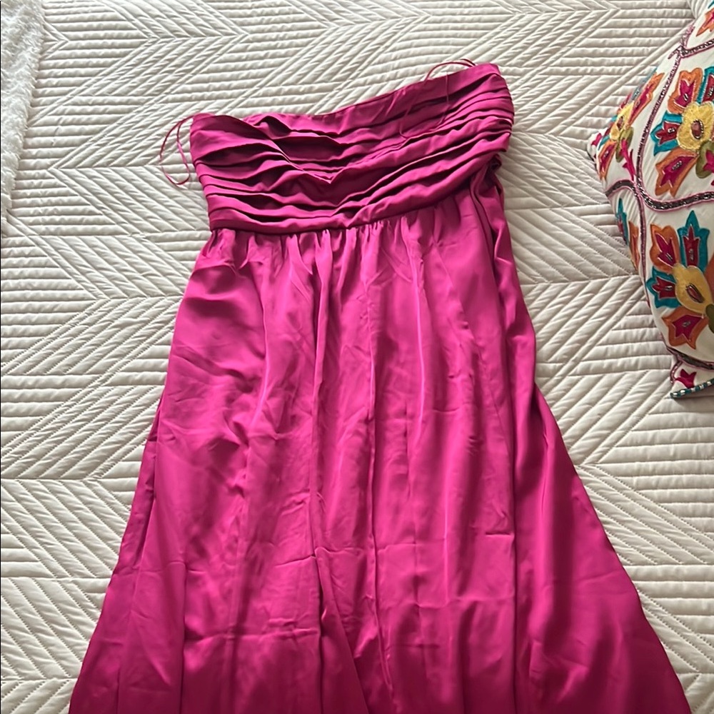 Abercrombie & Fitch Emerson Strapless Pink Ruched Cocktail Dress